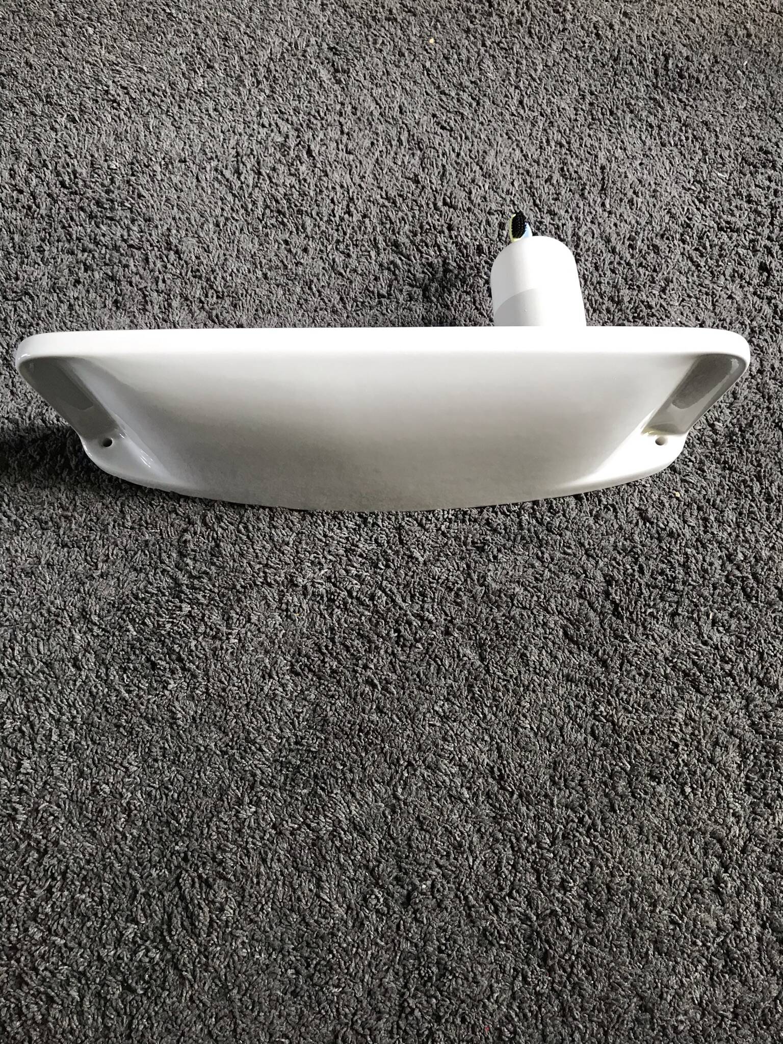 Vintage white porcelain ceramic bathroom wall shelf from the 1950s