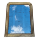 Large gilded Louis-Philippe antique mirror from the 19th century with original glass, measuring 129 x 10 cm.