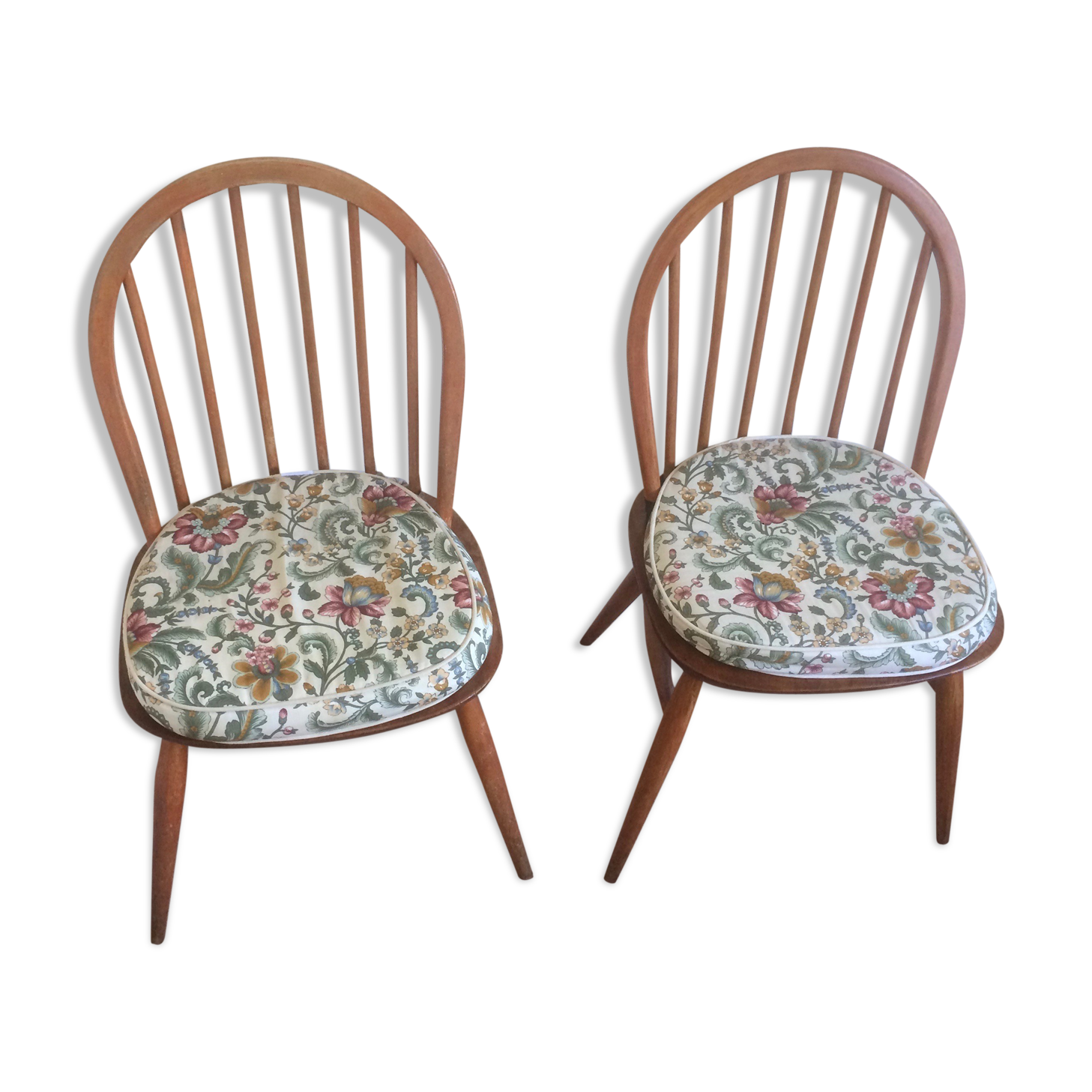 Ercol 1960 windsor dining chairs (pair) - blue label