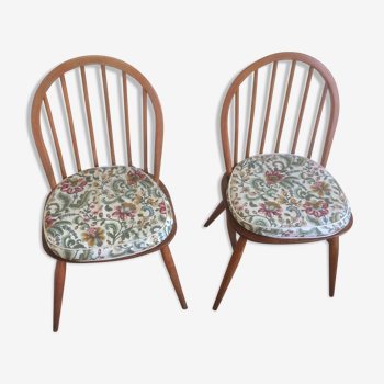 Ercol 1960 windsor dining chairs (pair) - blue label