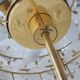 Kinkeldey gold-plated brass and faceted glass chandelier, 1960s