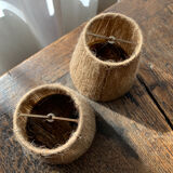 Pair of lampshades in jute string