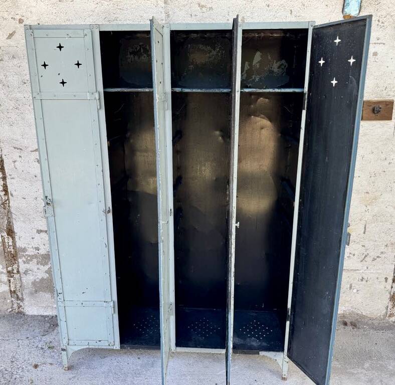 Old metal locker with 4 doors
