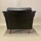 Black leather armchair "Scandinavian design" 1950.