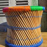 Bamboo stool and ethnic and bohemian rope