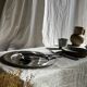Round silver-plated tray with a wide gold border D30 H2