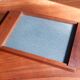 Art deco tray in wood and glass