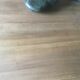 Oak coffee table on wheels