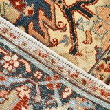 1960s Antique Red & Navy Blue Classic Persian Rug, 287x386Cm