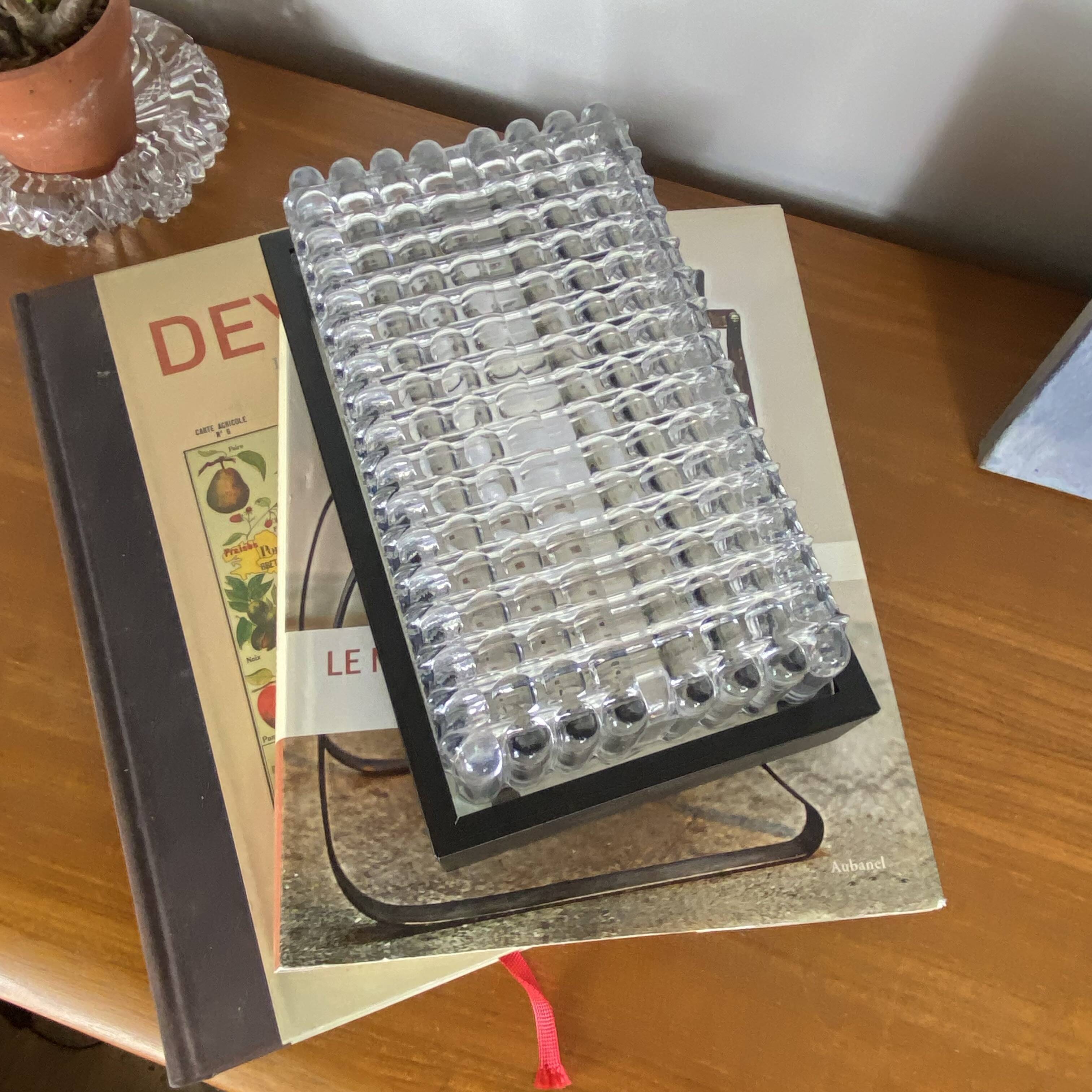 Rectangular wall light in moulded glass Wila Leuchten 1960