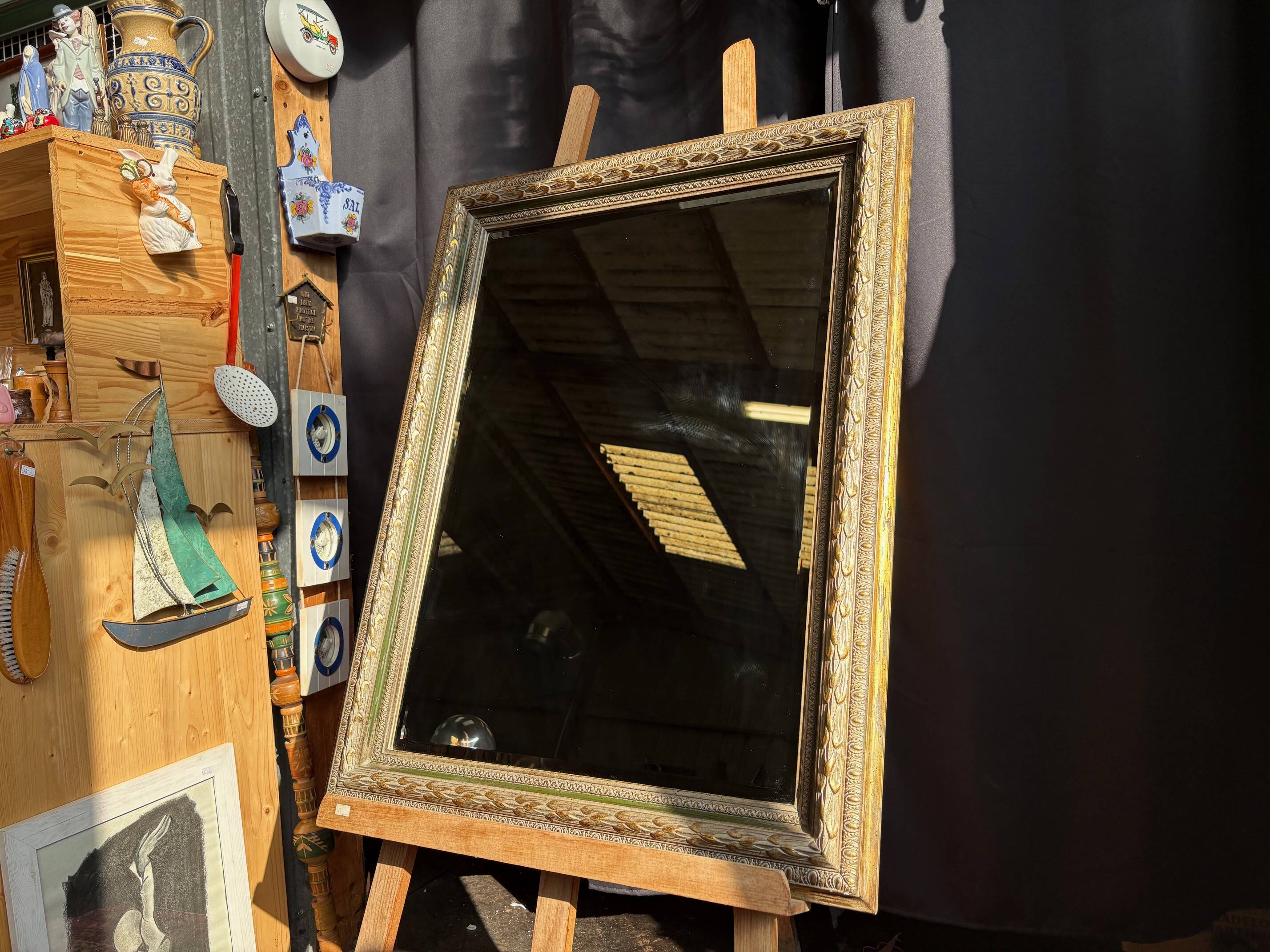 Large Deknudt mirror "Slate Polychrome" – Belgium, 1980s