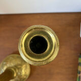 Pair of gilded brass candle holders