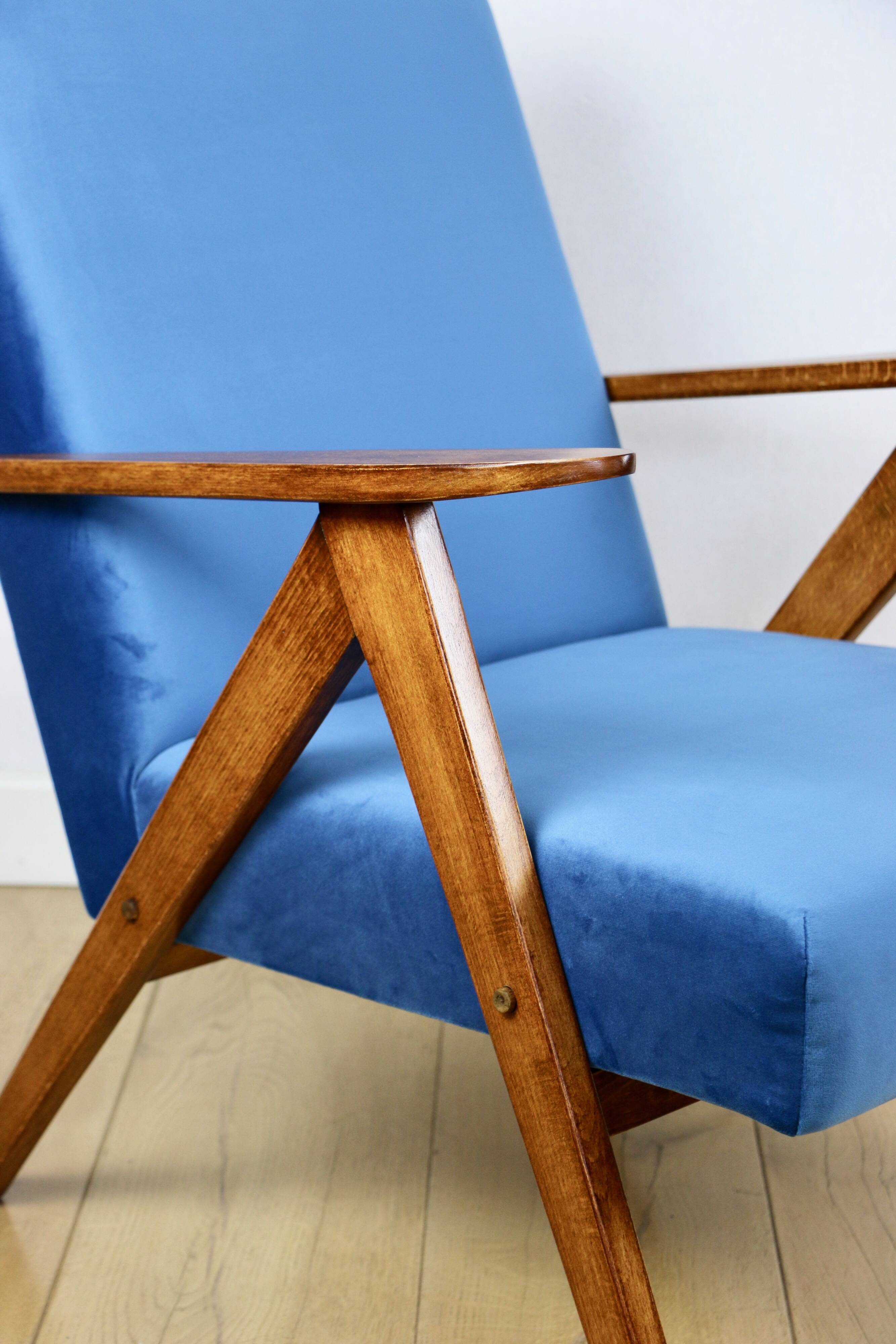 B-310 VAR armchair sea blue blue velvet - 2 pieces available
