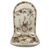 English porcelain wall fountain decorated with flowers and birds