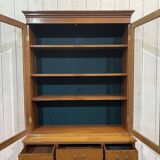English two-piece mahogany bookcase from the 1950s