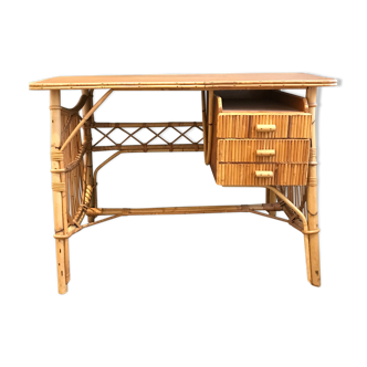 Boomerang Louis Sognot rattan desk