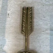 Pair of Two-Arm Bronze Wall Lights with Arrow and Mask Decoration