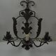 Pair of grey patinated iron wall lamps