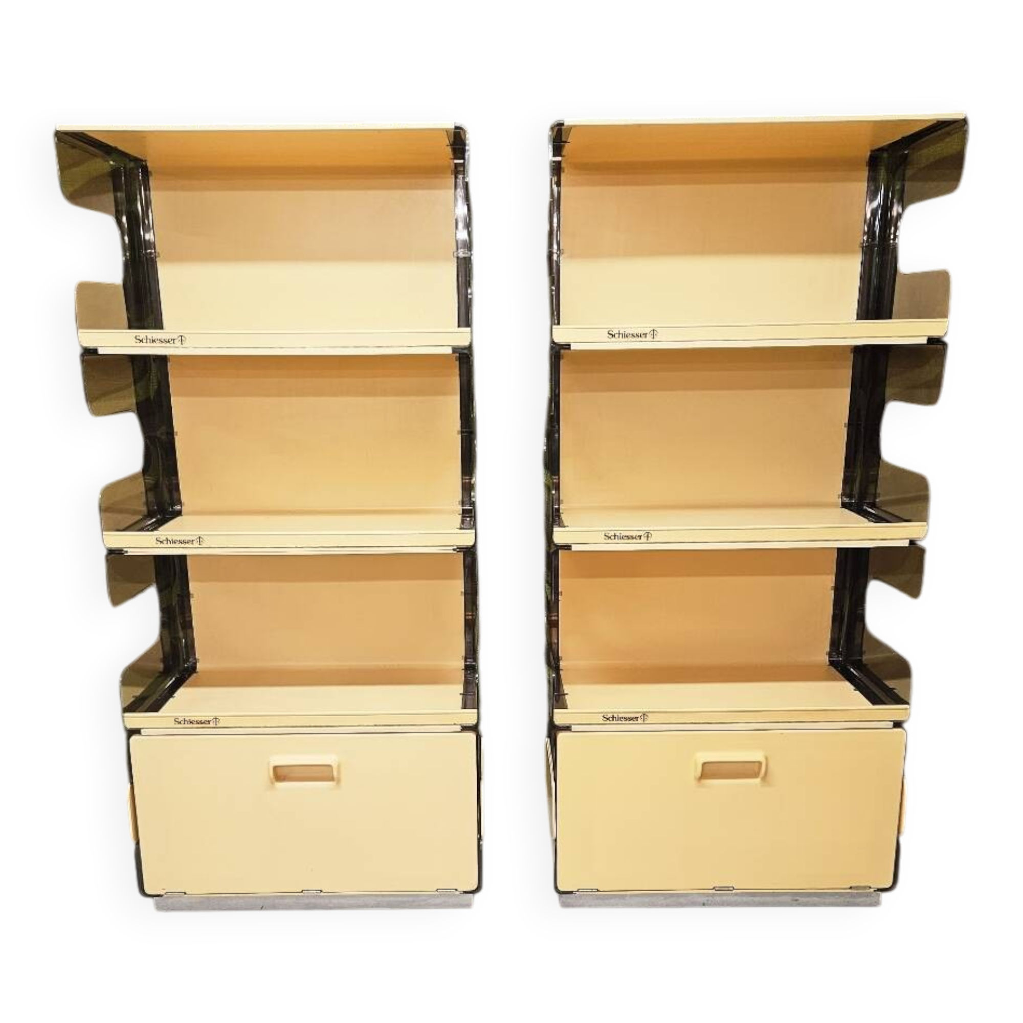 "Space-Age smoked plexiglass library set 1970"