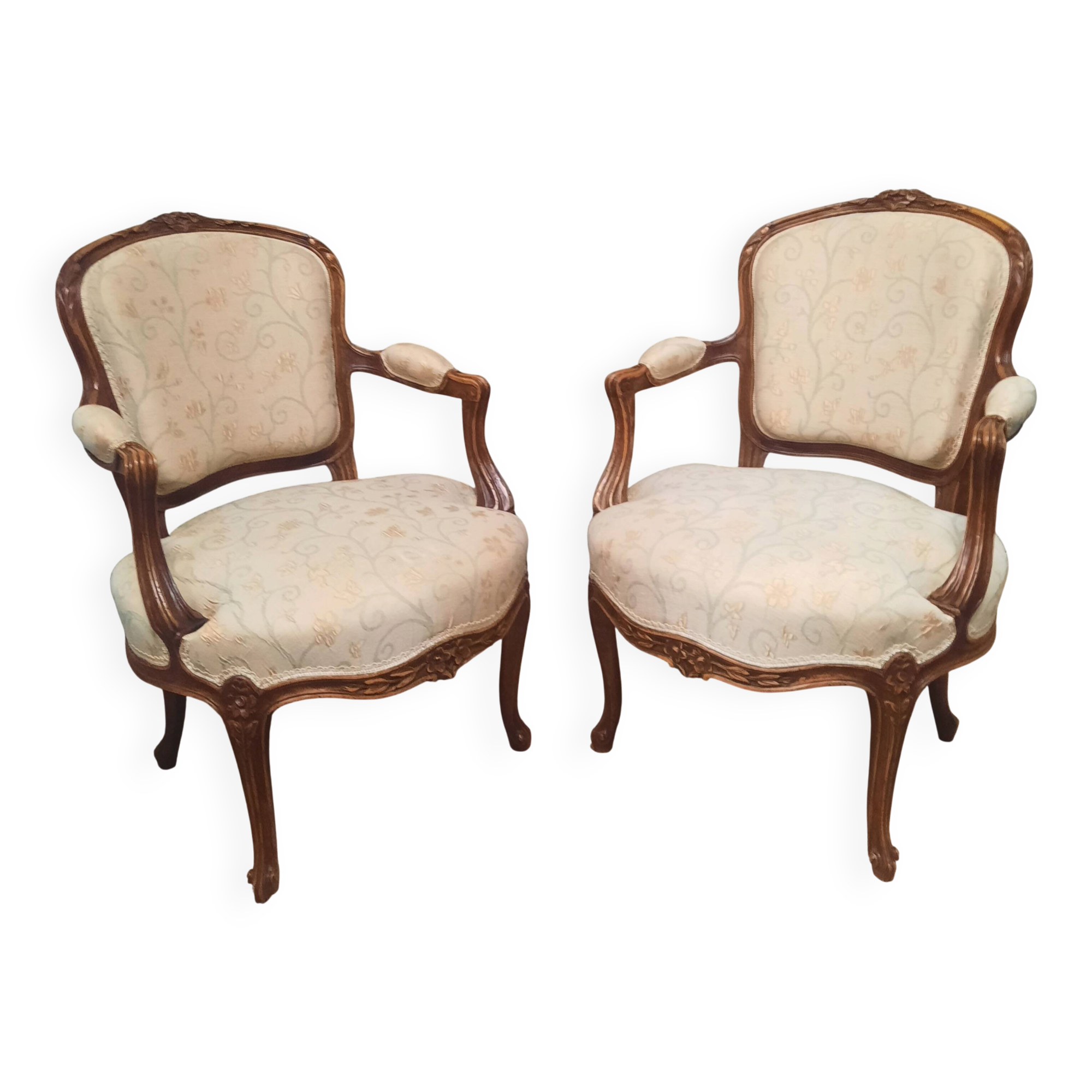 Pair of Louis XVI style armchairs