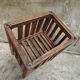Antique rack storage basket walnut wood storage or toy bin