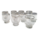 10 antique glasses with silver trim – French glassware, around 1950