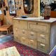 Old workshop furniture in good condition. 8 drawers and 2 drop-down doors, very