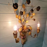 Large Florentine wall sconce, Hollywood Regency, 1960-70.