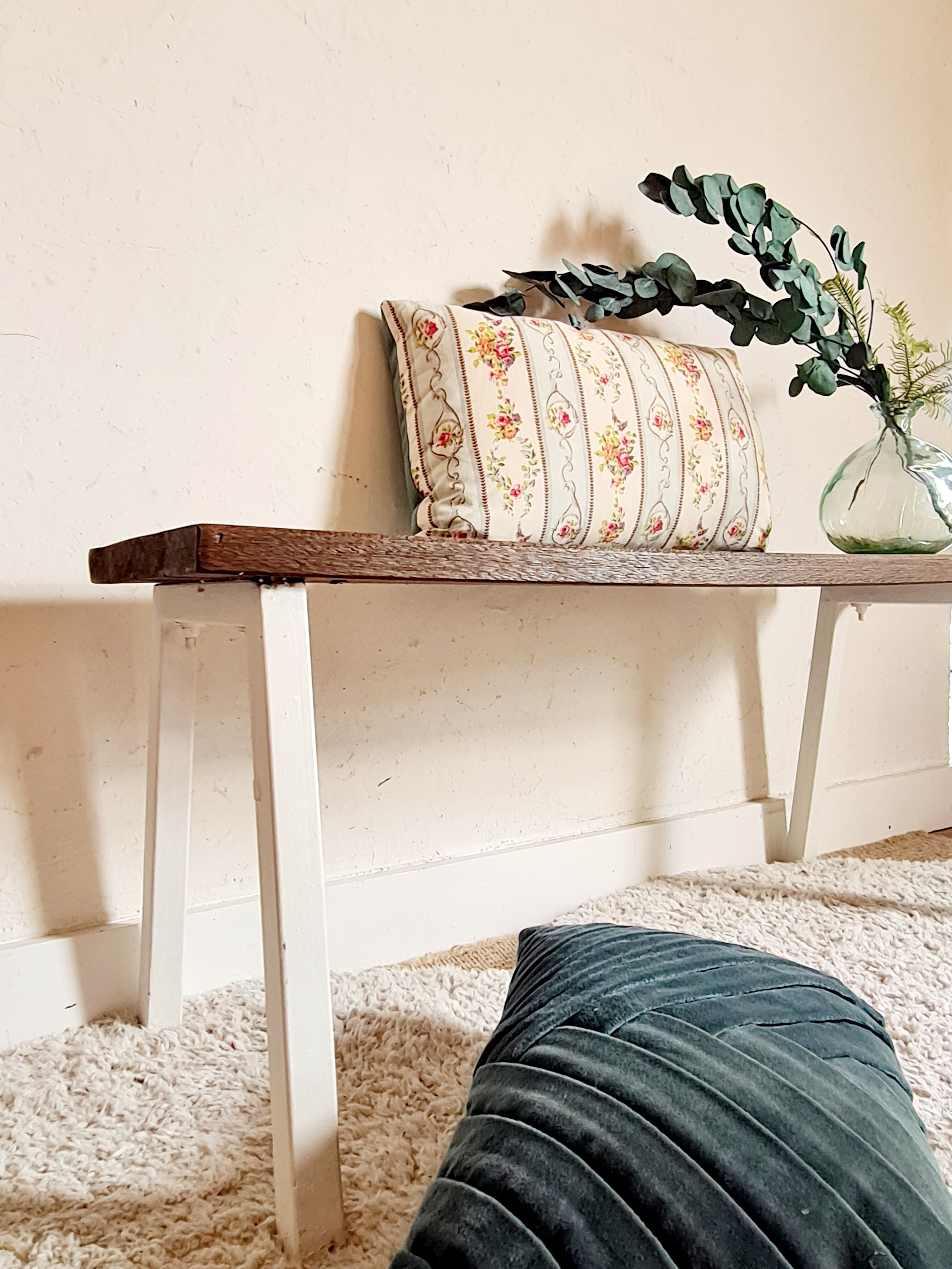 Old wooden and metal bench