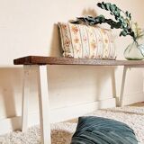 Old wooden and metal bench