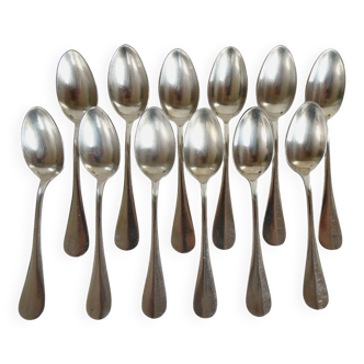 12 Silver-plated metal teaspoons 18 grs, Uniplat model