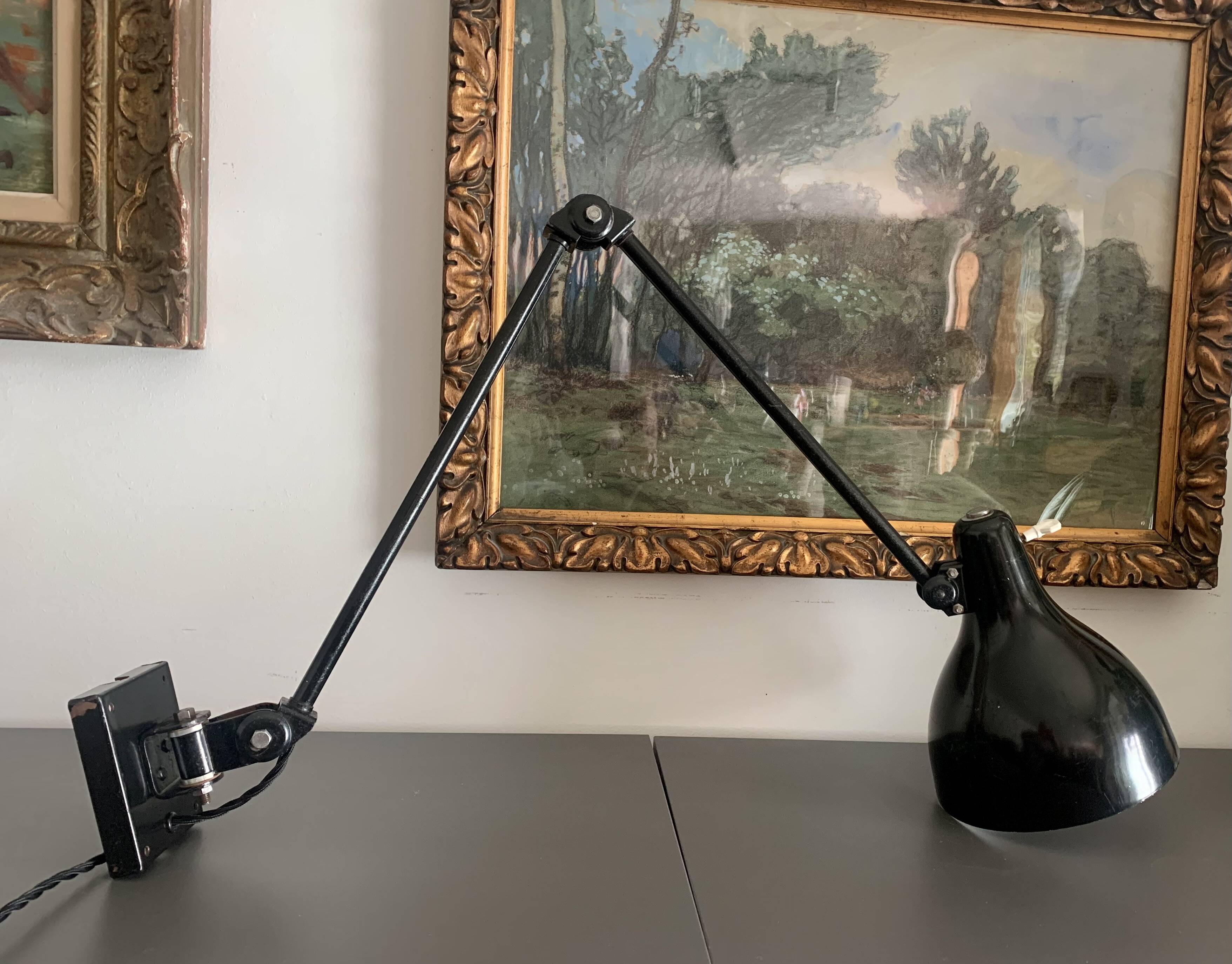 Vintage industrial adjustable table lamp, 1950s