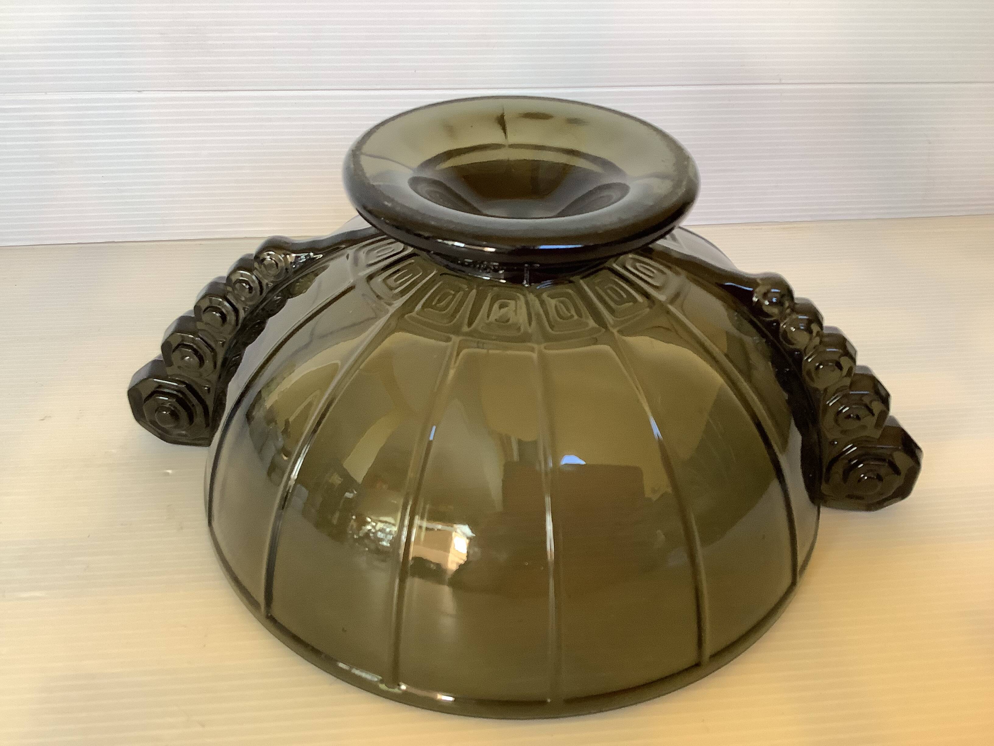 Geometric cup pressed molded glass art deco