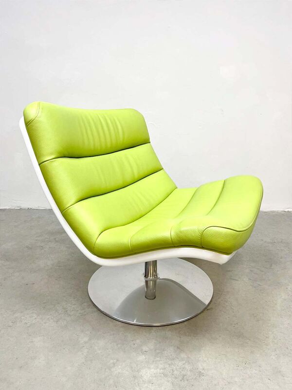 Chaise pivotante vintage design hollandais Artifort F978 'Green spirit'