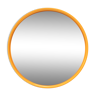 Yellow round space age mirror