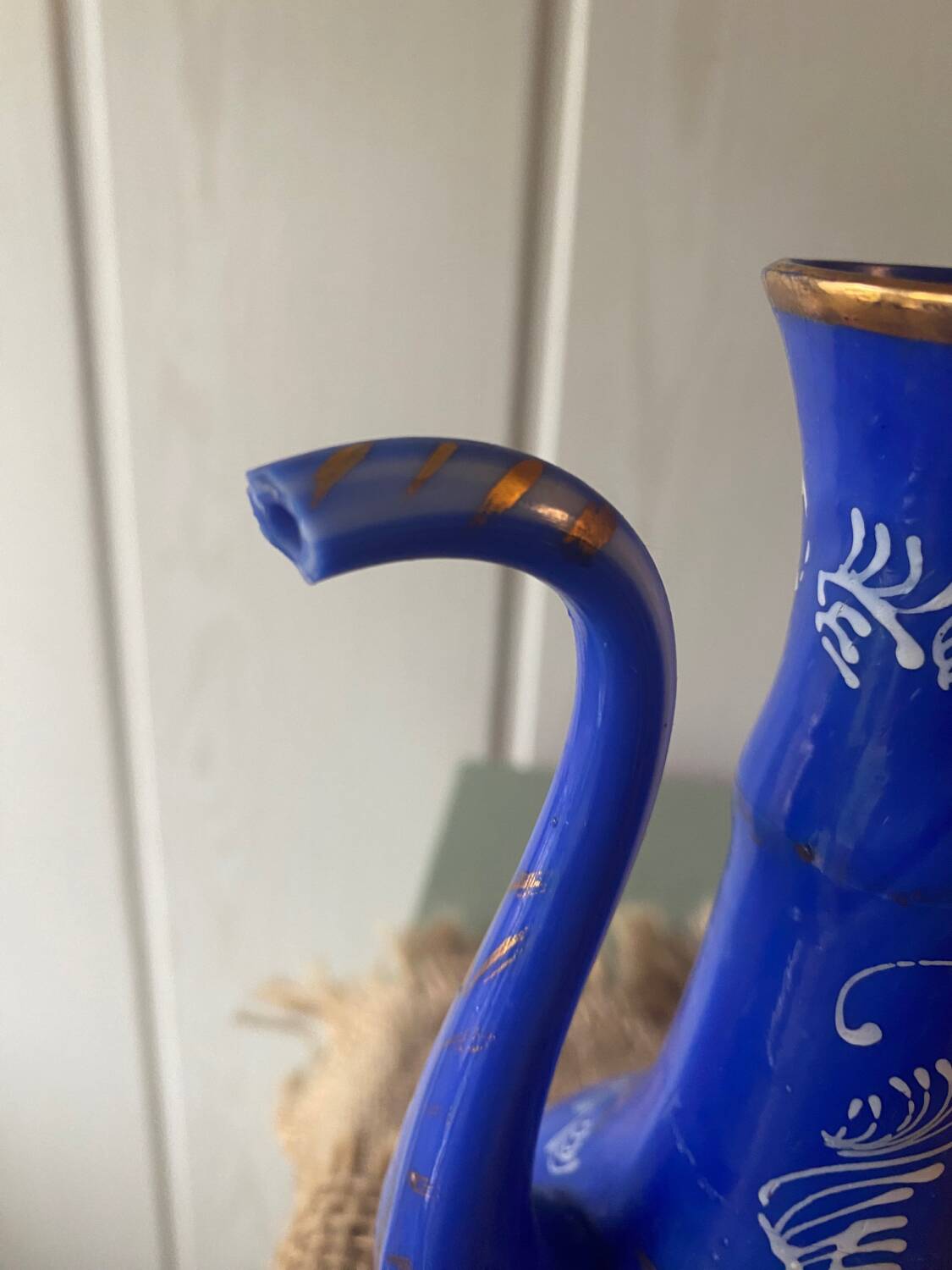 Blue opaline ewer Türkiye XIXth century