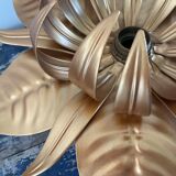 Ceiling lamp flower leaf gilded metal