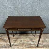 Parisian Louis XVI style desk in mahogany and gilded bronze