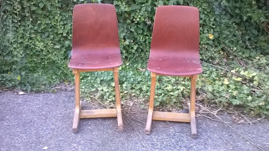 Paire de chaises vintage années 60 pagholz