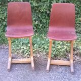 Lot of 2 vintage year 60 pagholz chairs