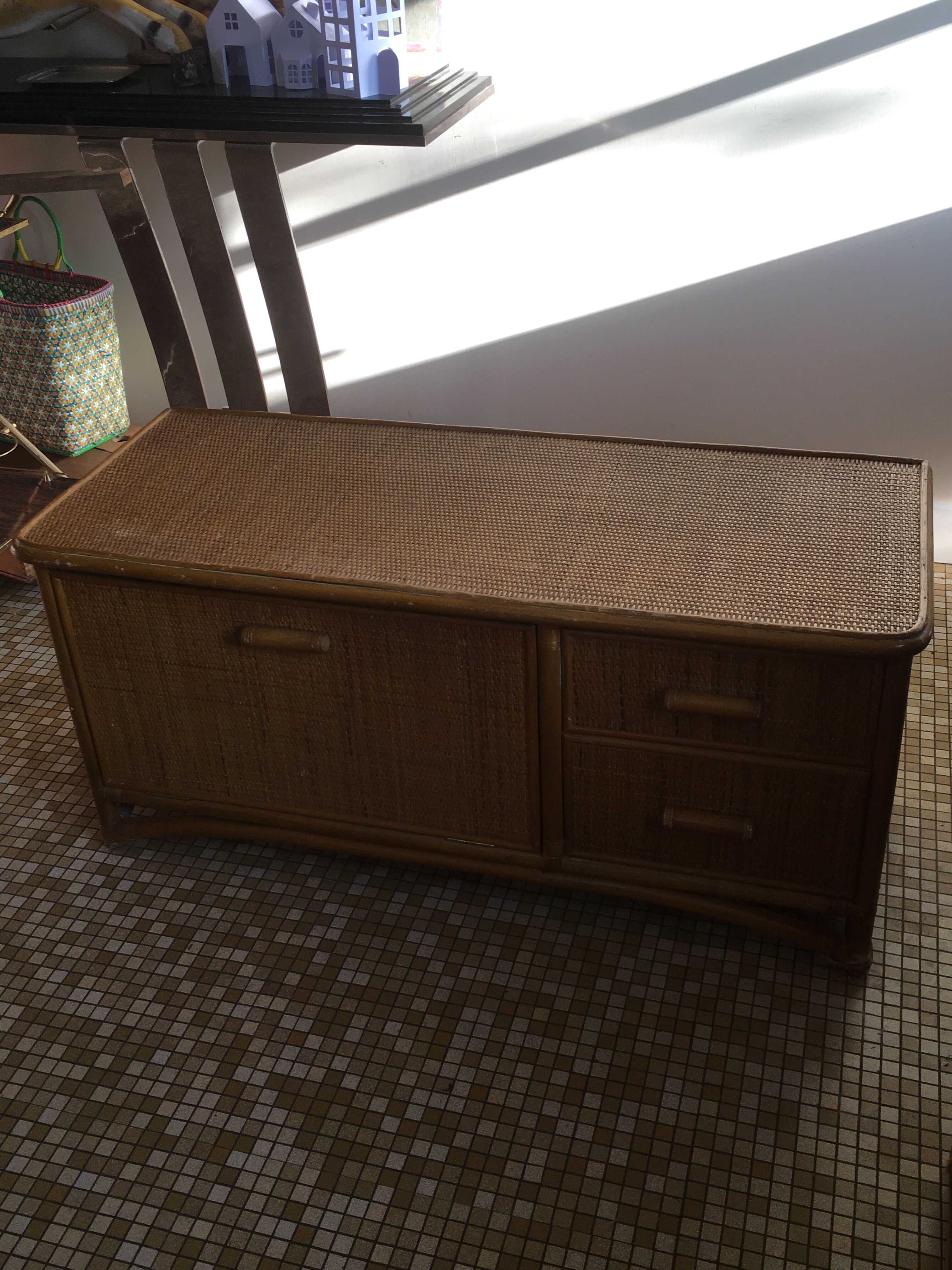 Low rattan furniture