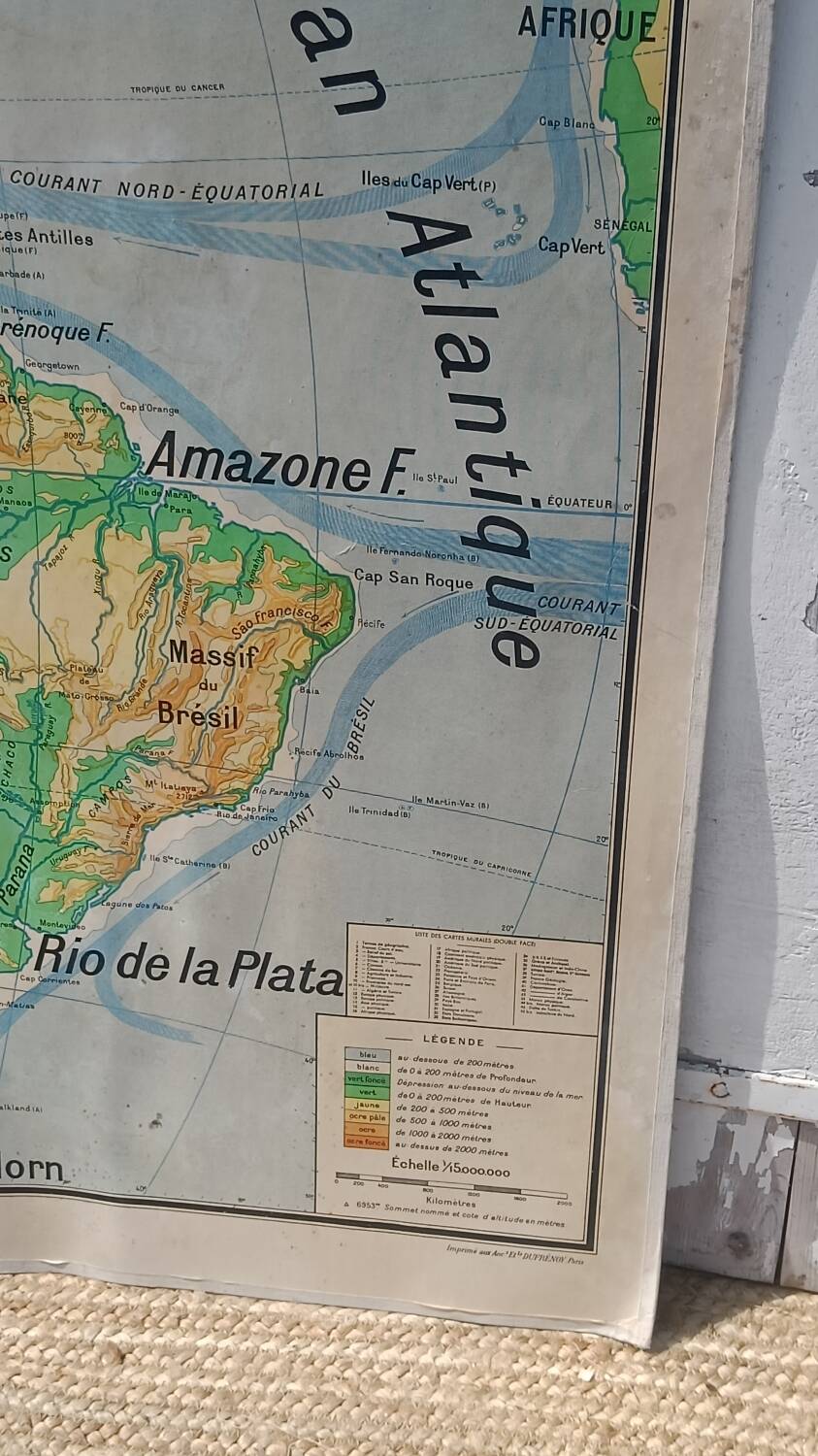 Map of the American continent Vidal-Lablache (1950s)