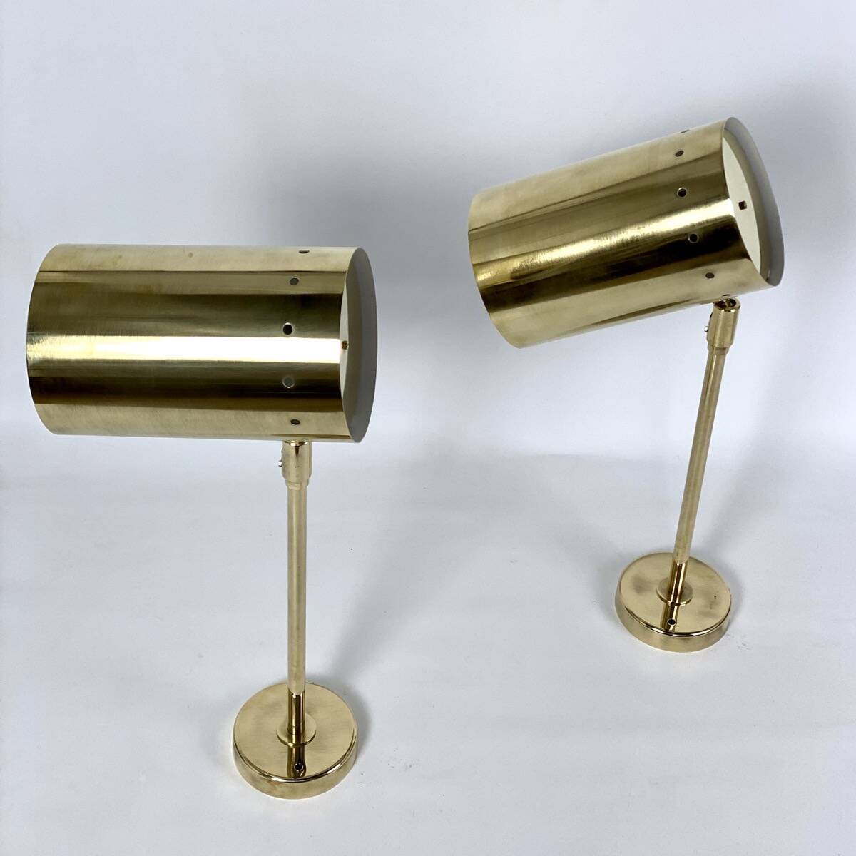 Large pair of brass wall or ceiling lights, 1960.