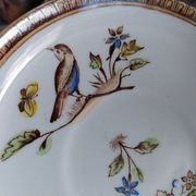 Soucoupe décor polychrome art nouveau