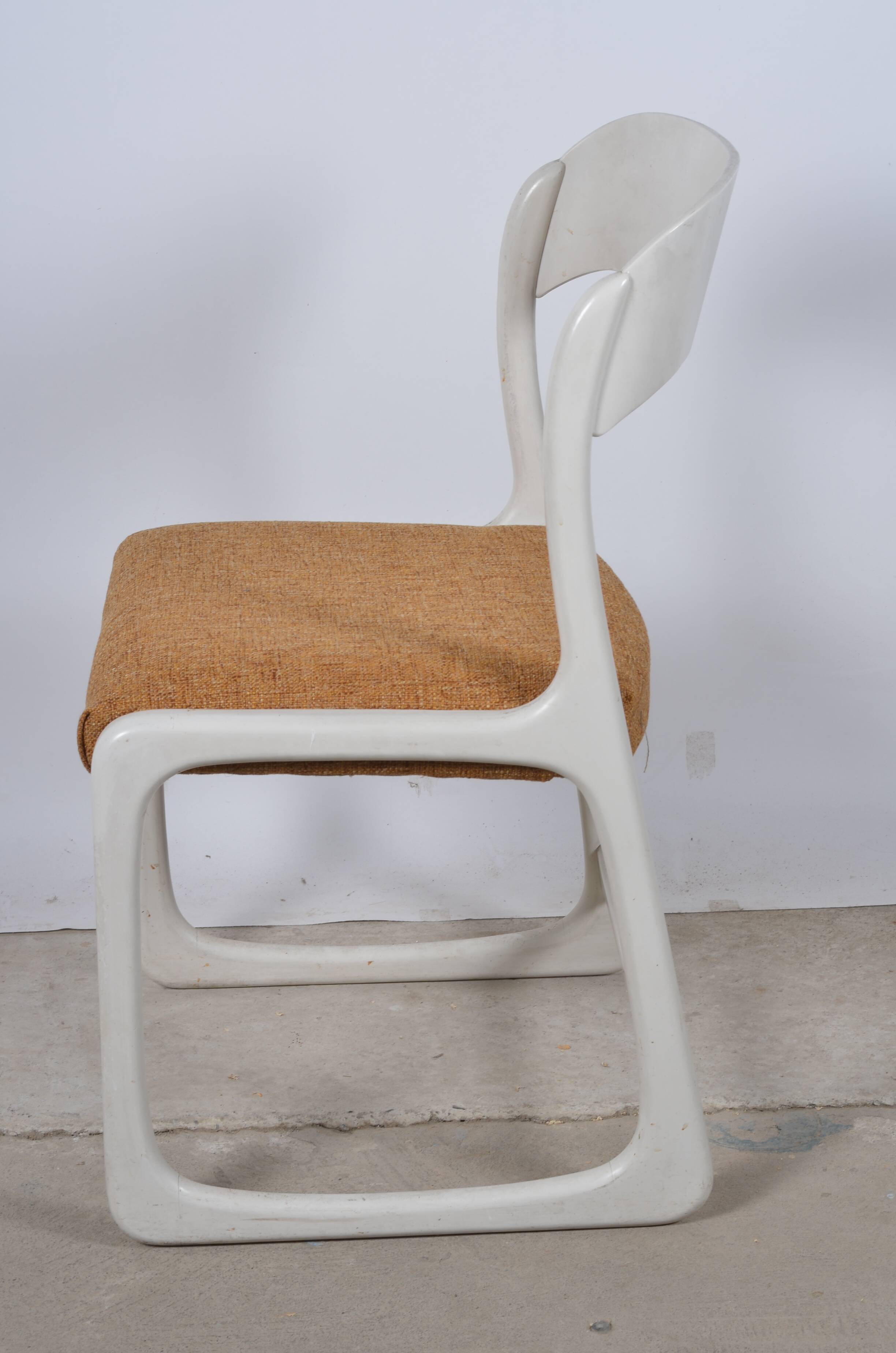 White Bauman sled chair