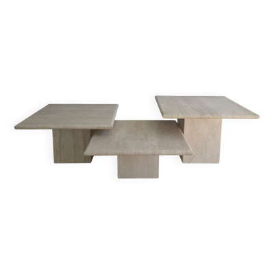 Tables gigognes- basses travertin 1970
