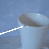 White glazed earthenware ceramics Design contemporary vase