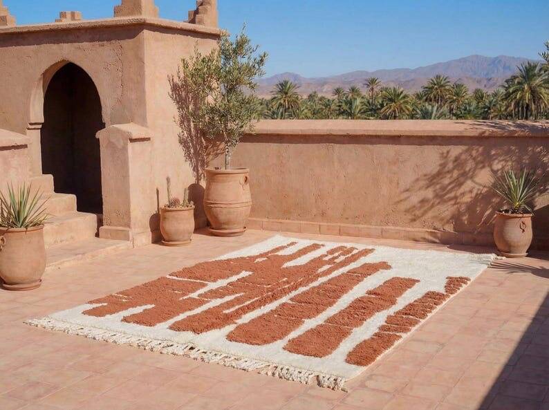 Berber carpet in Moroccan wool from the Atlas, size 2/3 m.