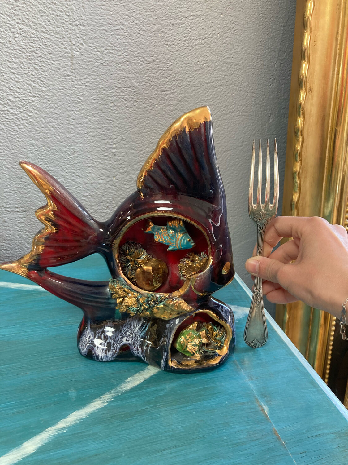 Night light lamp Ceramic fish Monaco