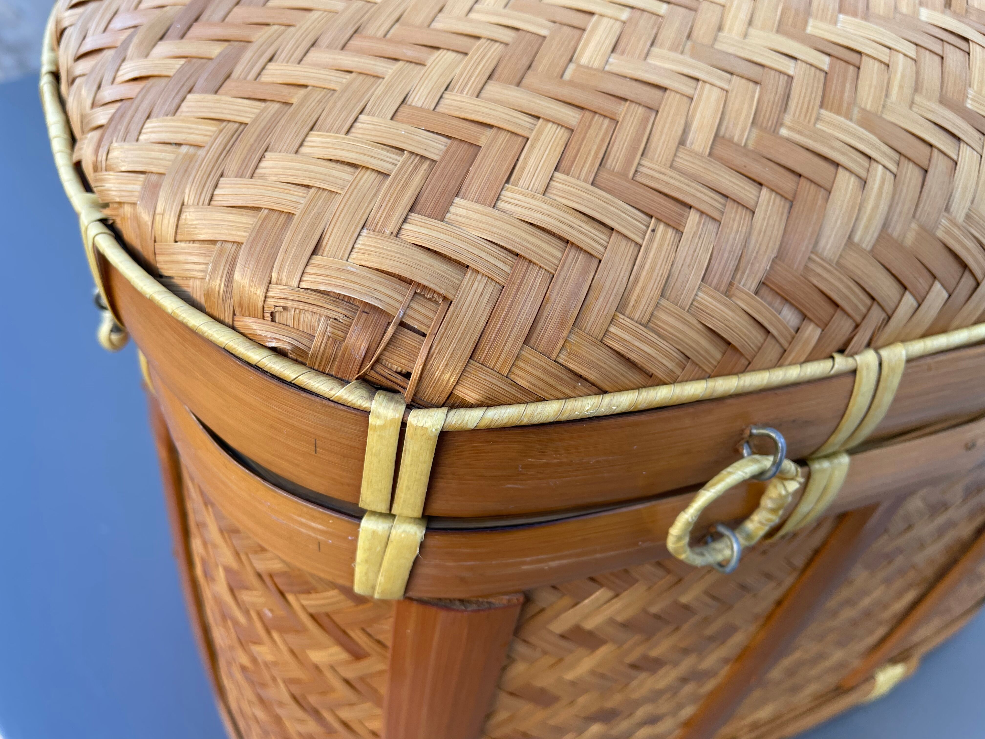 Woven rattan trunk